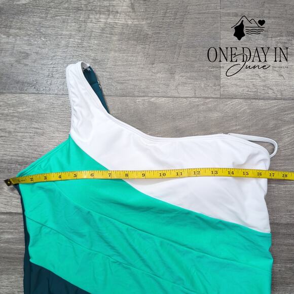 Eomenie One Shoulder One Piece Swimsuit Size XL - Picture 5 of 7